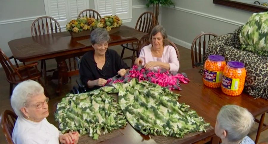 Texas seniors knitting