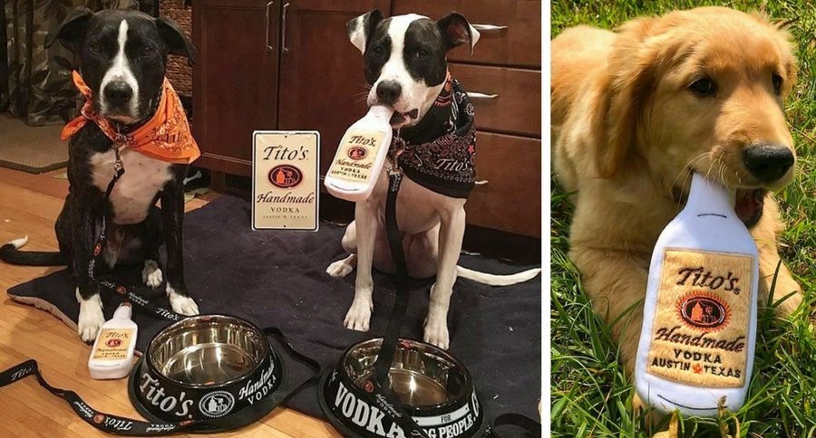 Tito's vodka dog toy