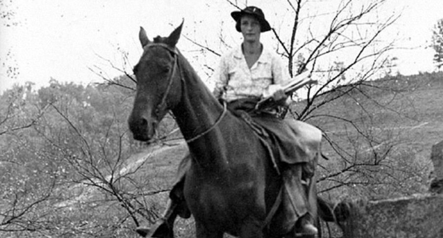 Librarian on horseback