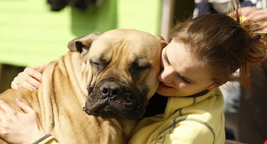 girl with dog
