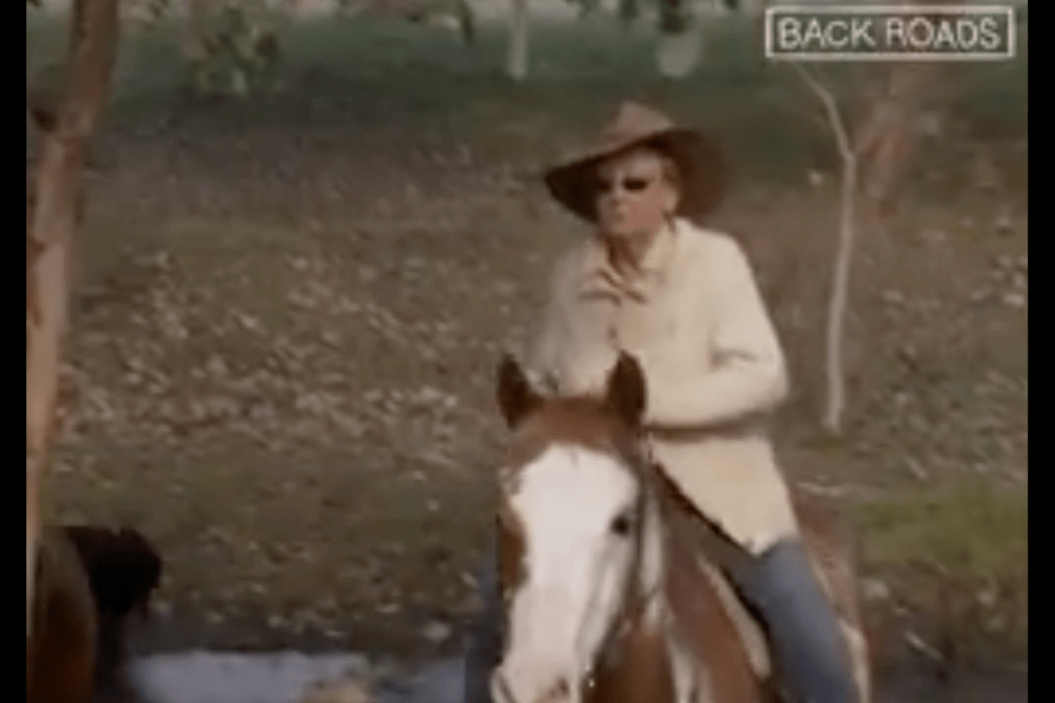 Cattlewoman, horses and men