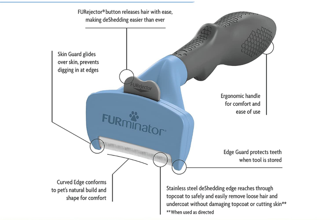 FURminator Undercoat deShedding Tool, For Medium Dogs, Long Hair